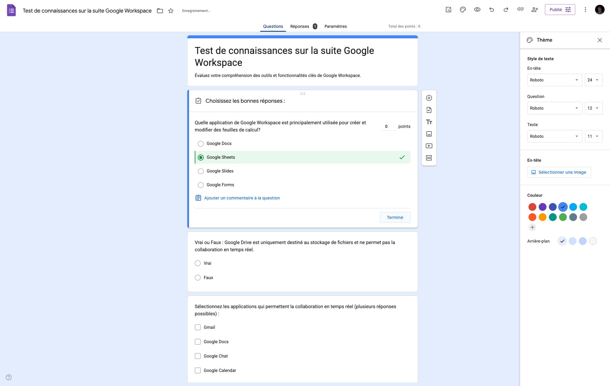 Cliquer sur "Terminé"