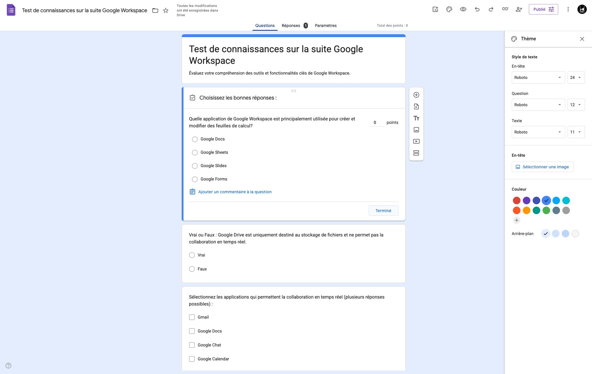 Cliquer sur "Terminé"