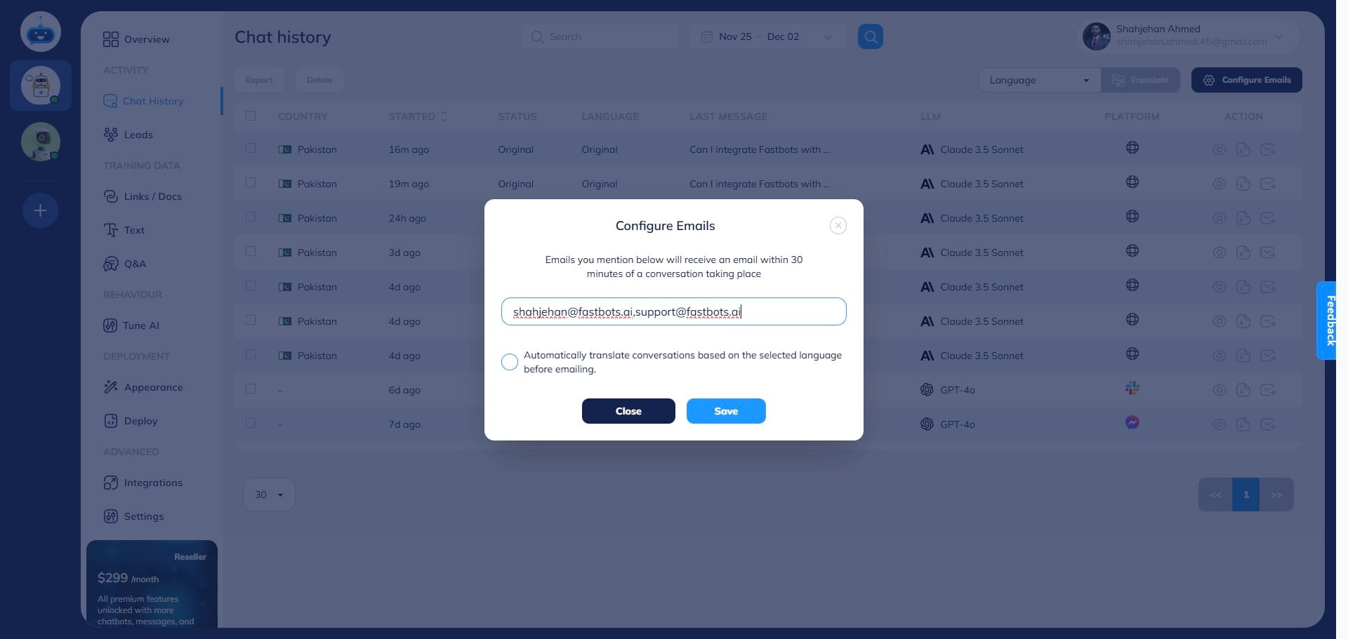 If you want to add multiple emails, just add a "comma" after the first email and then add the next email.