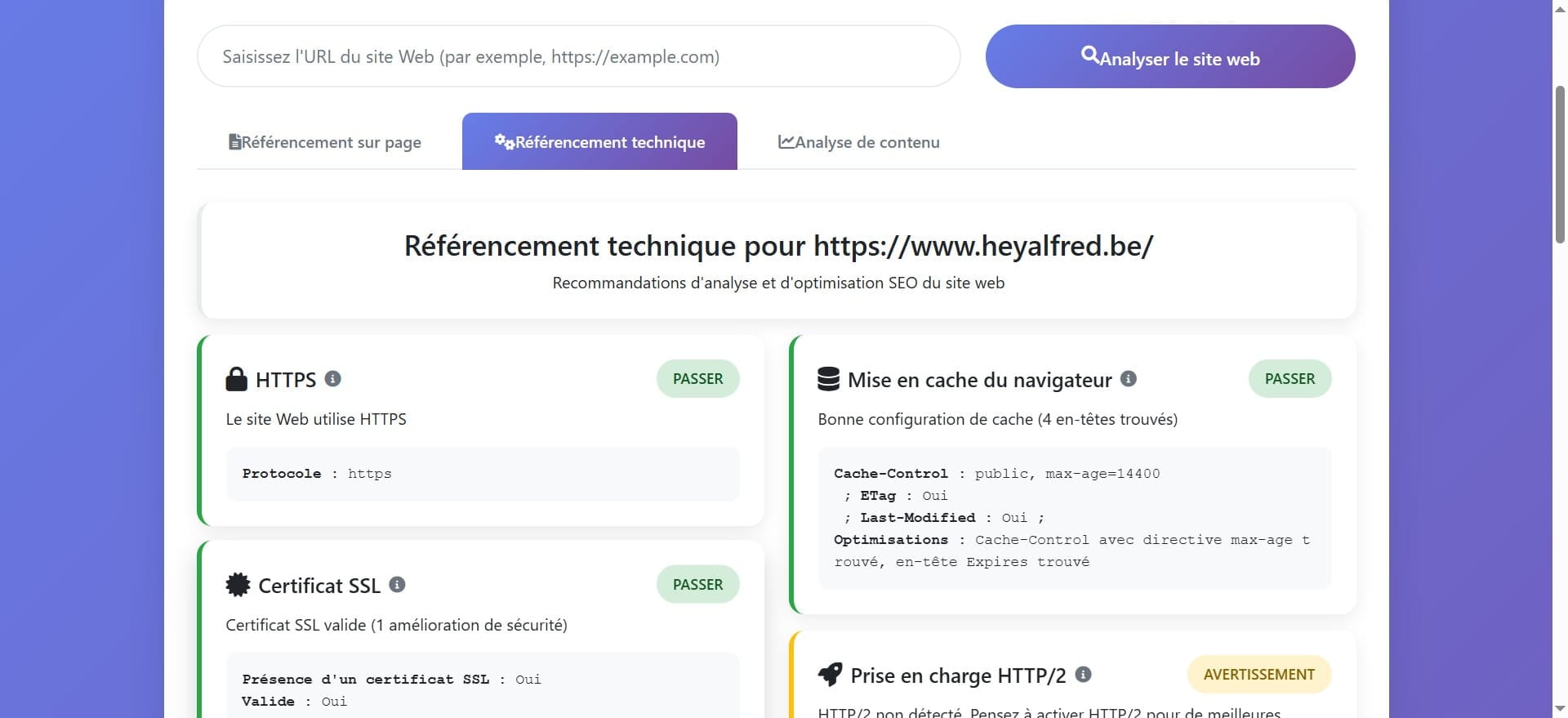 Cette rubrique indique que le certificat SSL est valide, ce qui signifie que le site est bien sécurisé et que les informations échangées sont protégées par cryptage.
Le certificat SSL est nécessaire pour établir une connexion sécurisée avec les utilisateurs.