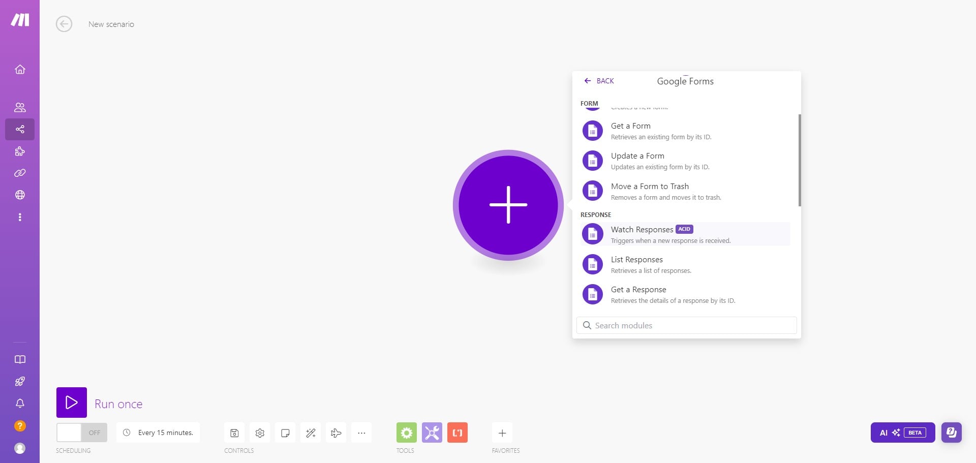 Click on "Watch Responses"