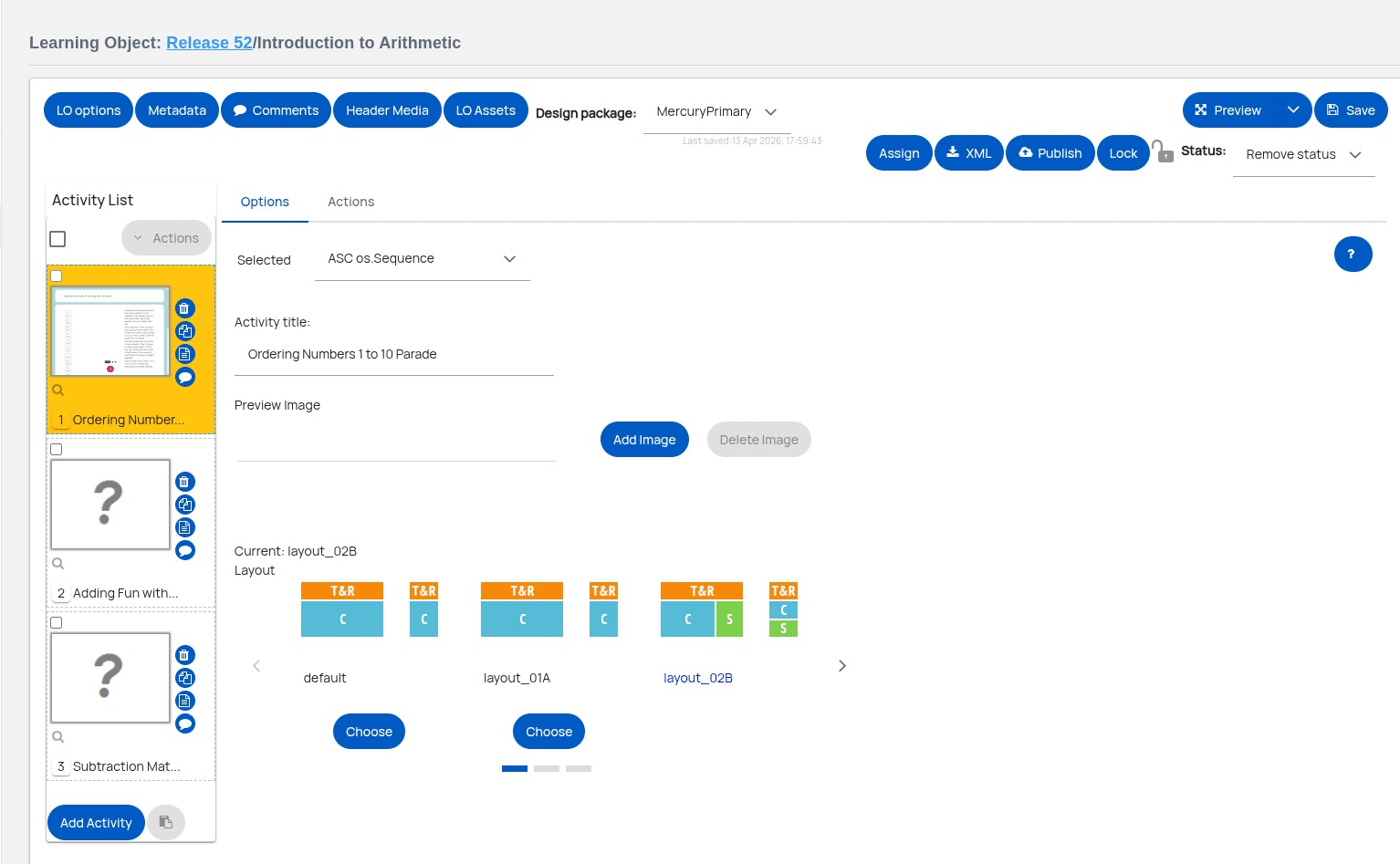 Next use the checkboxes above the activity previews to select one or more activities.