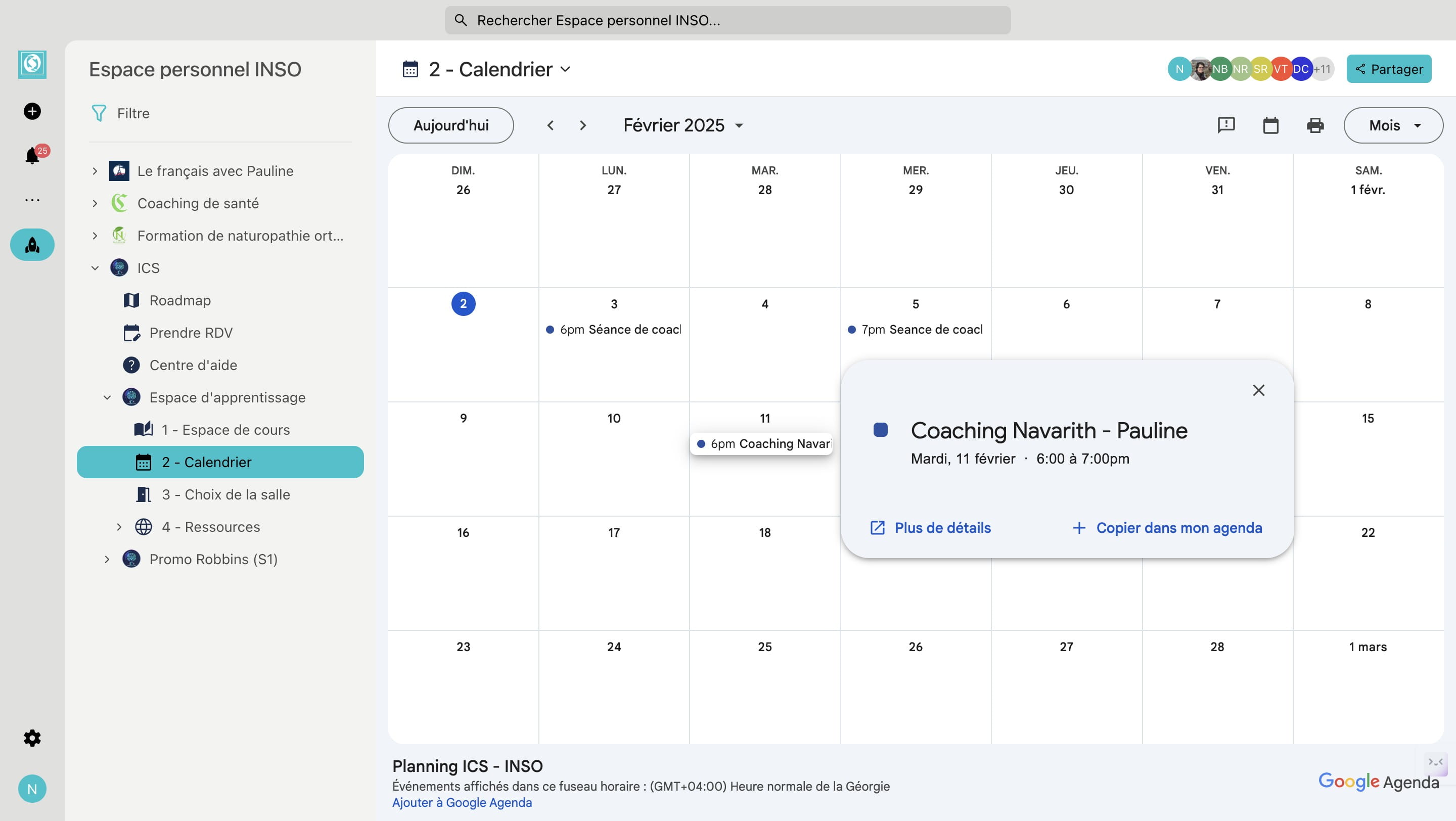 Ils figurent aussi sur le calendrier "**Planning ICS - INSO**" de votre espace étudiant 🚀