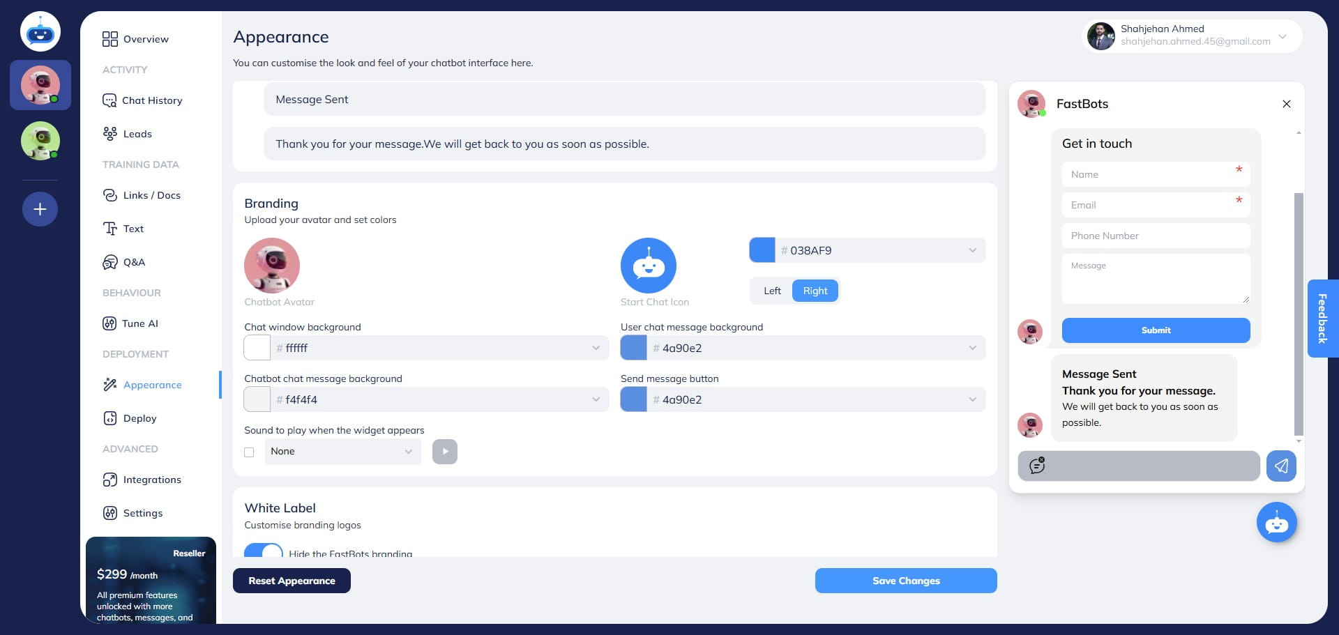 Scroll down and find the "Chatbot Avatar" option.
