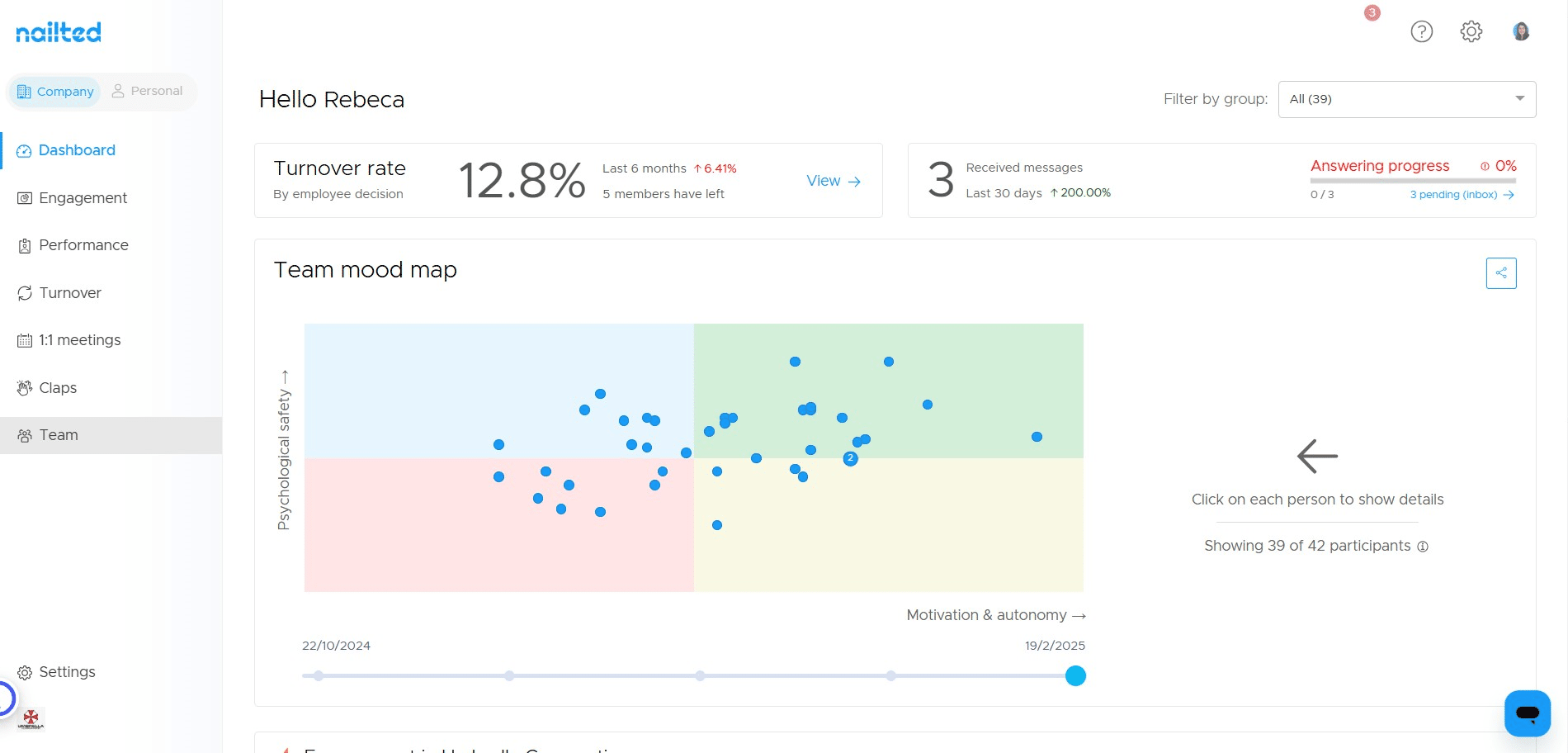Access to your Team section