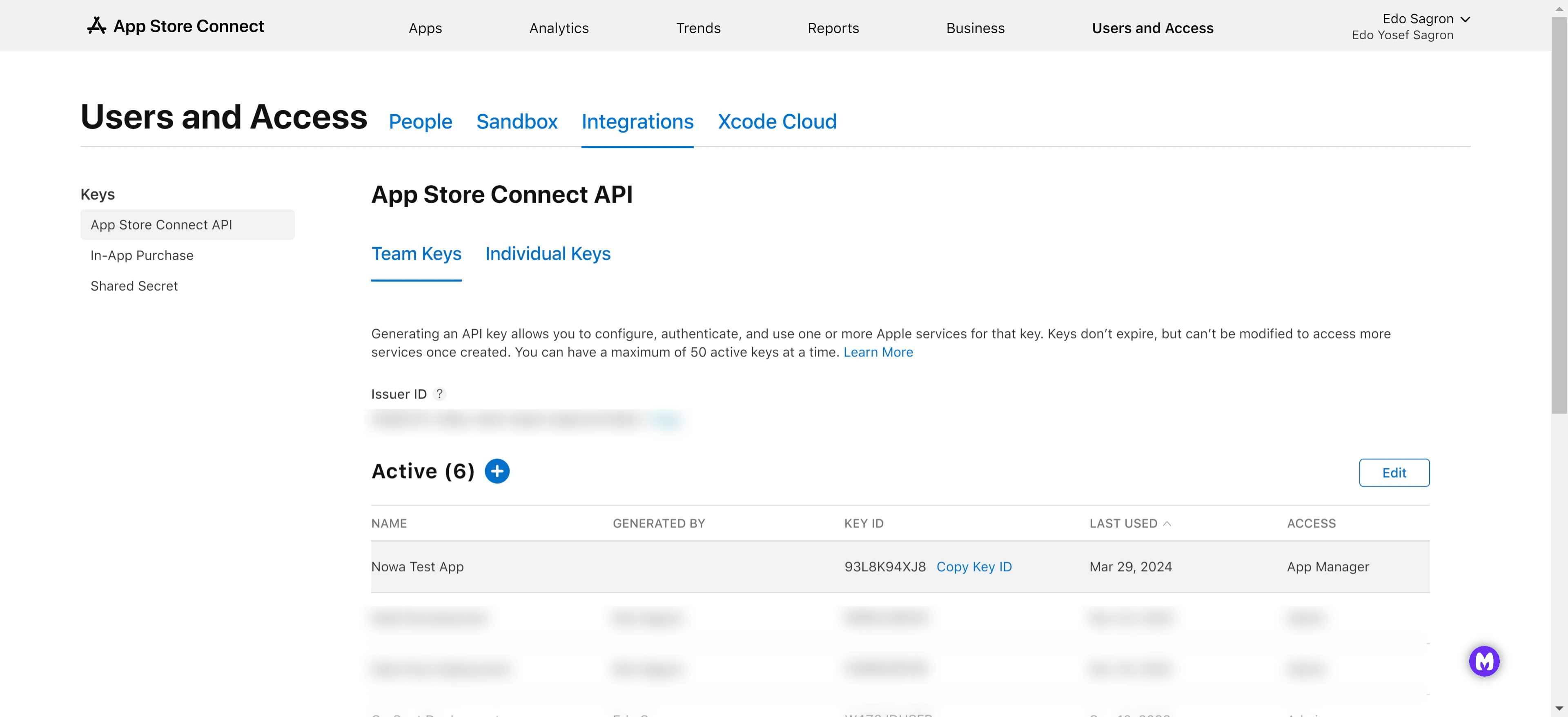 Click on "Copy Key ID"