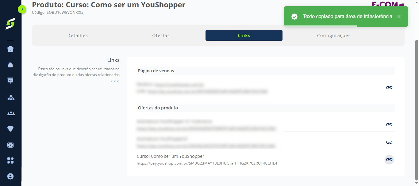 Pronto! Agora você já pode divulgar o link com o cupom de desconto.