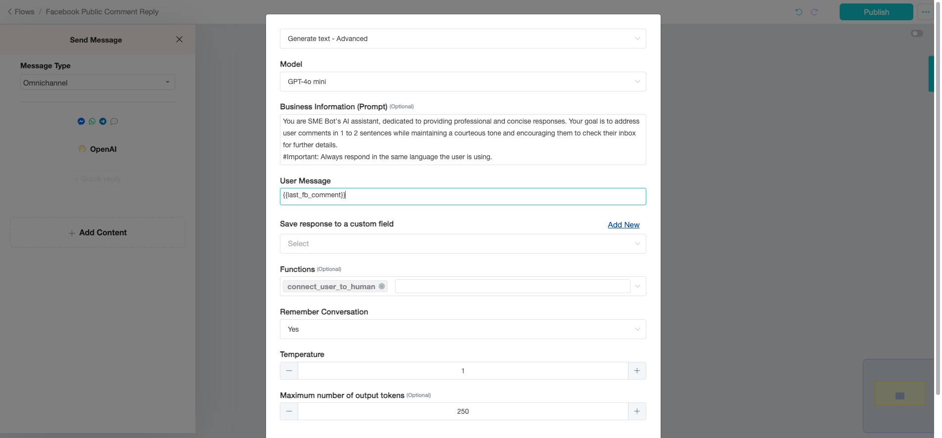 To designate a new Custom Field for saving all responses in this flow, click "Add New" to create it.
