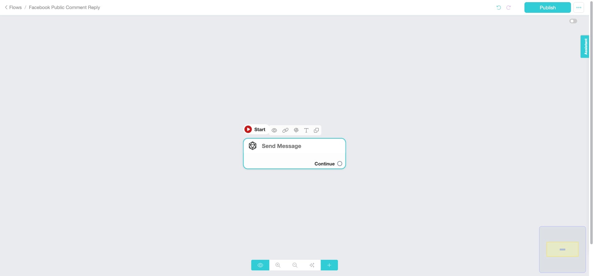 Start setting up your flow by clicking on the node.