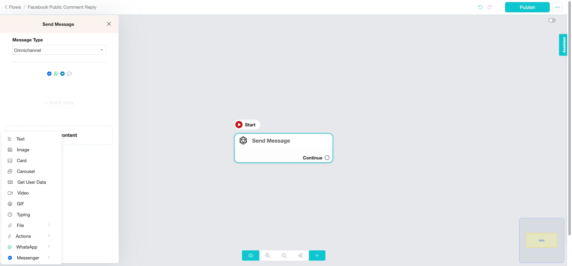 Click "Actions". In this example, we will use AI to reply to user's comment.