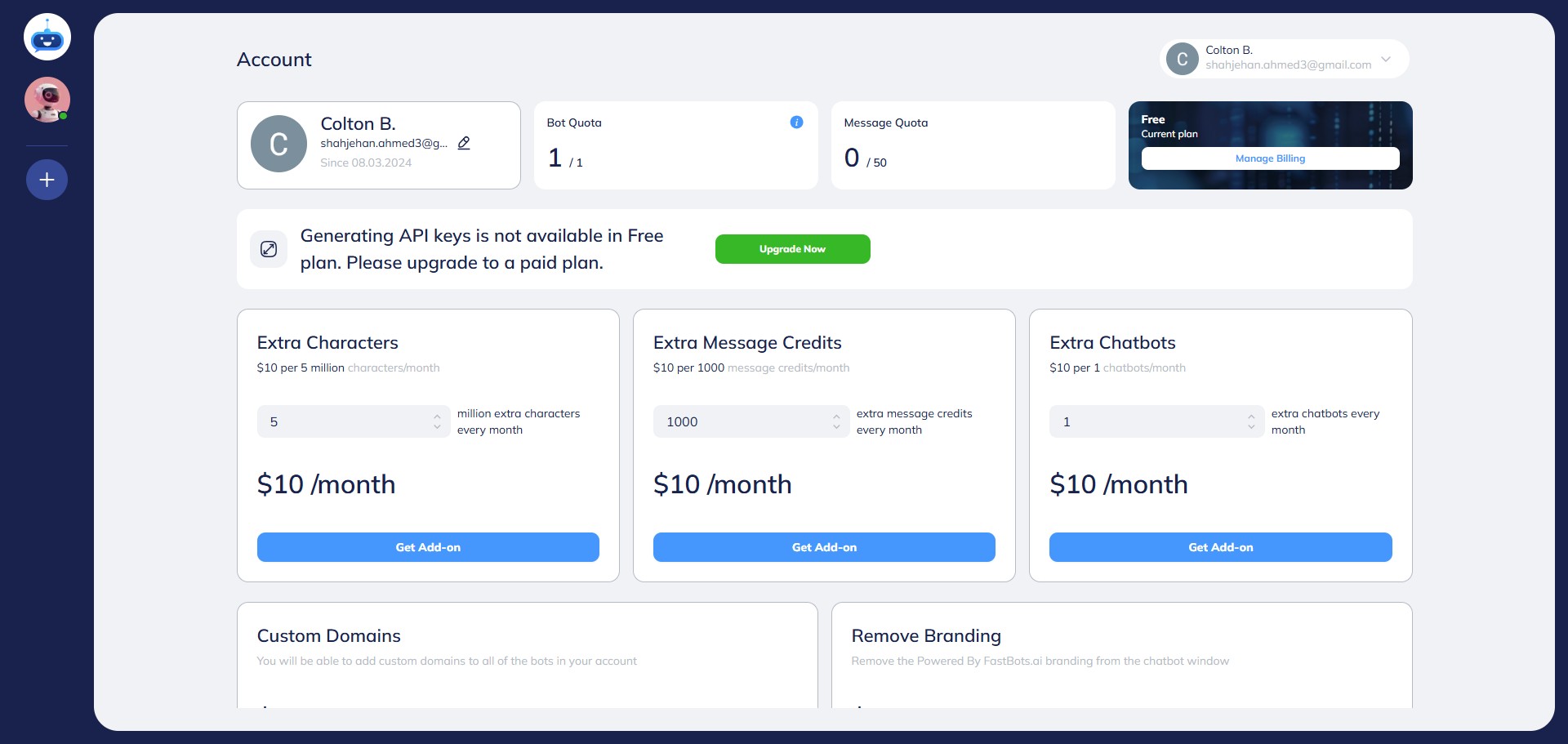Click this icon to open the email settings. 