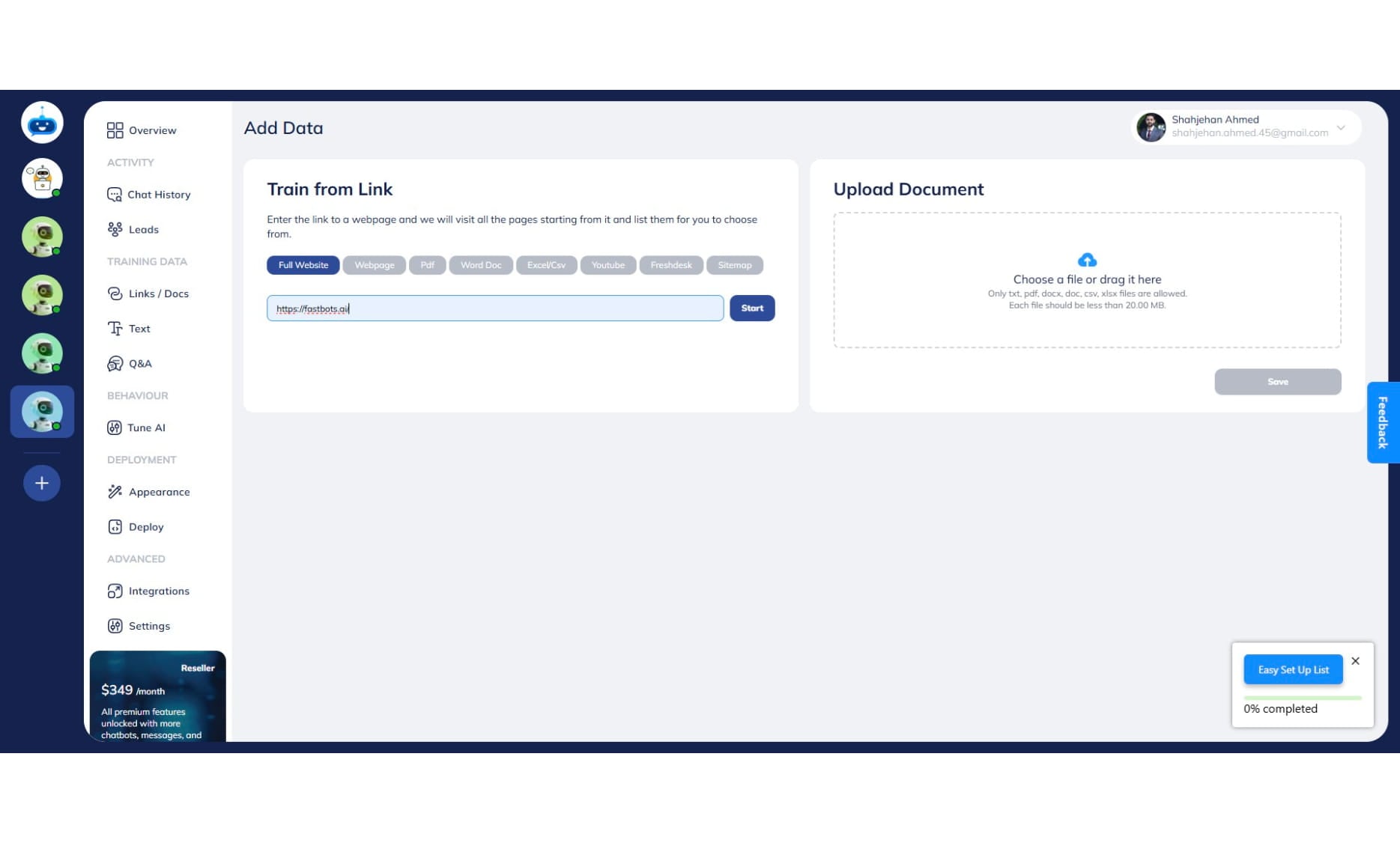 After adding the website URL, click on "Start" button.