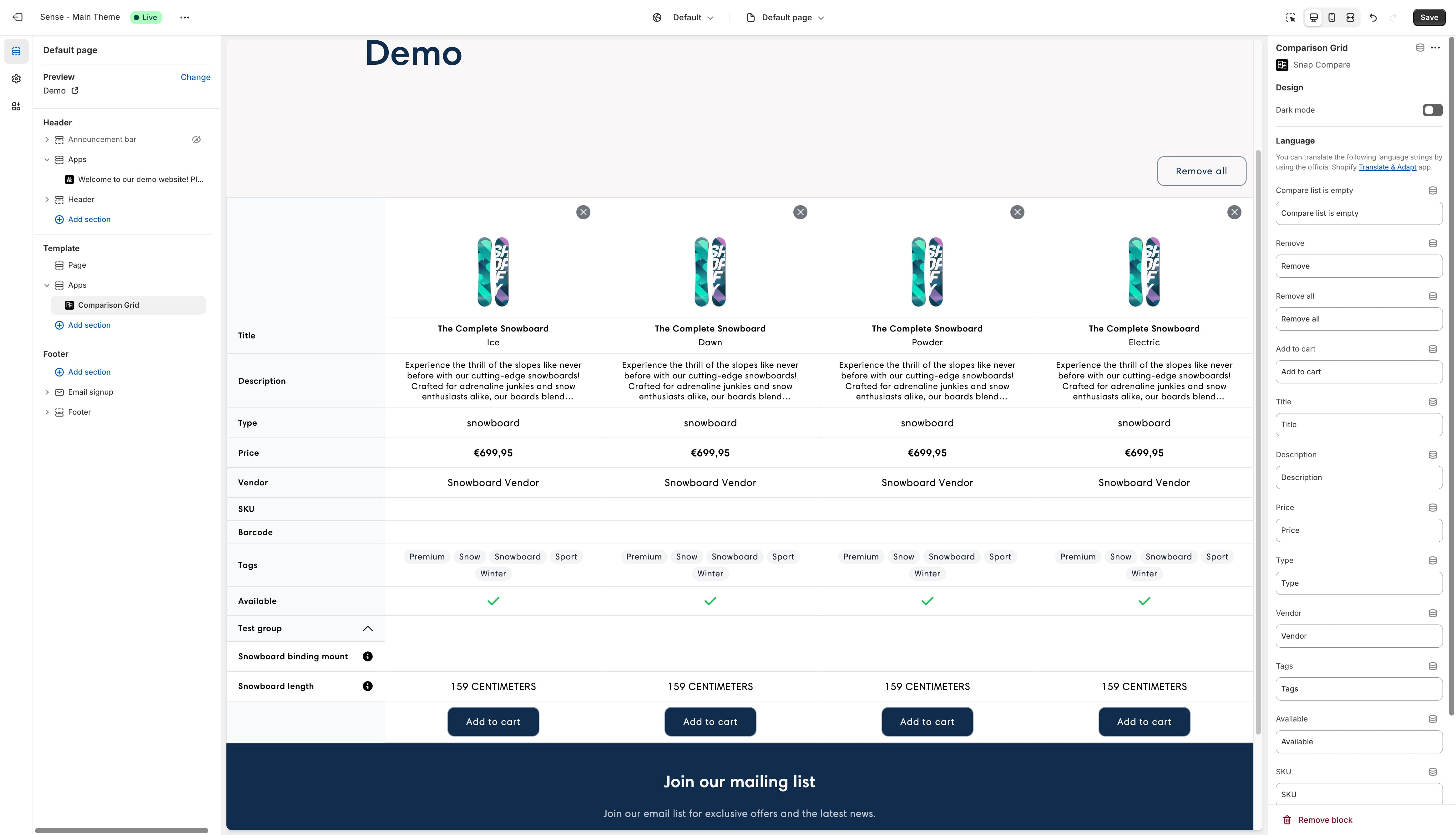 Explore all available options and configure the app to suit your needs. Preview all changes made in the settings in real-time.