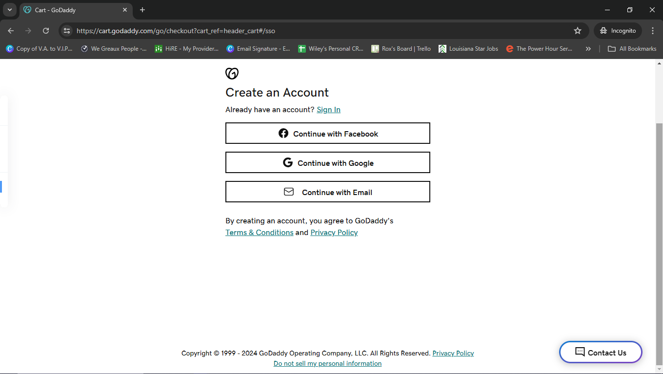 If you do not have an account yet, **Create an Account**. If you do have an account, then **Sign In**