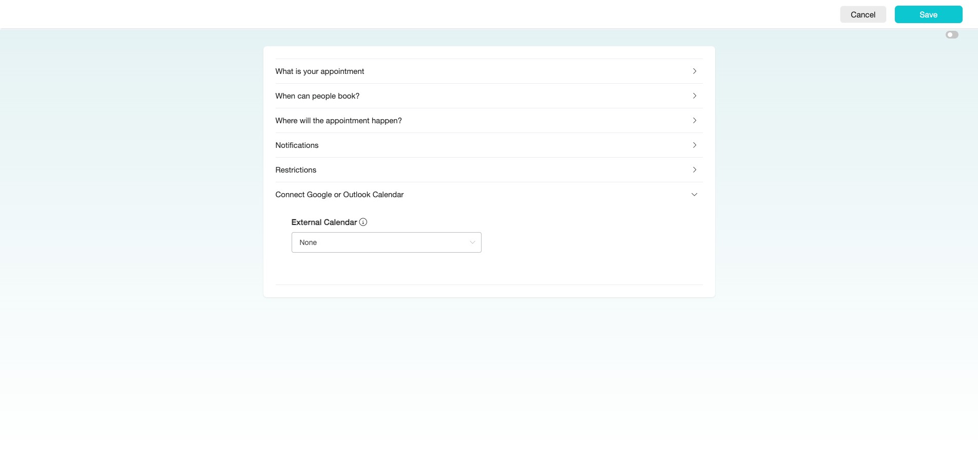 Click on the dropdown to select the desired calendar.