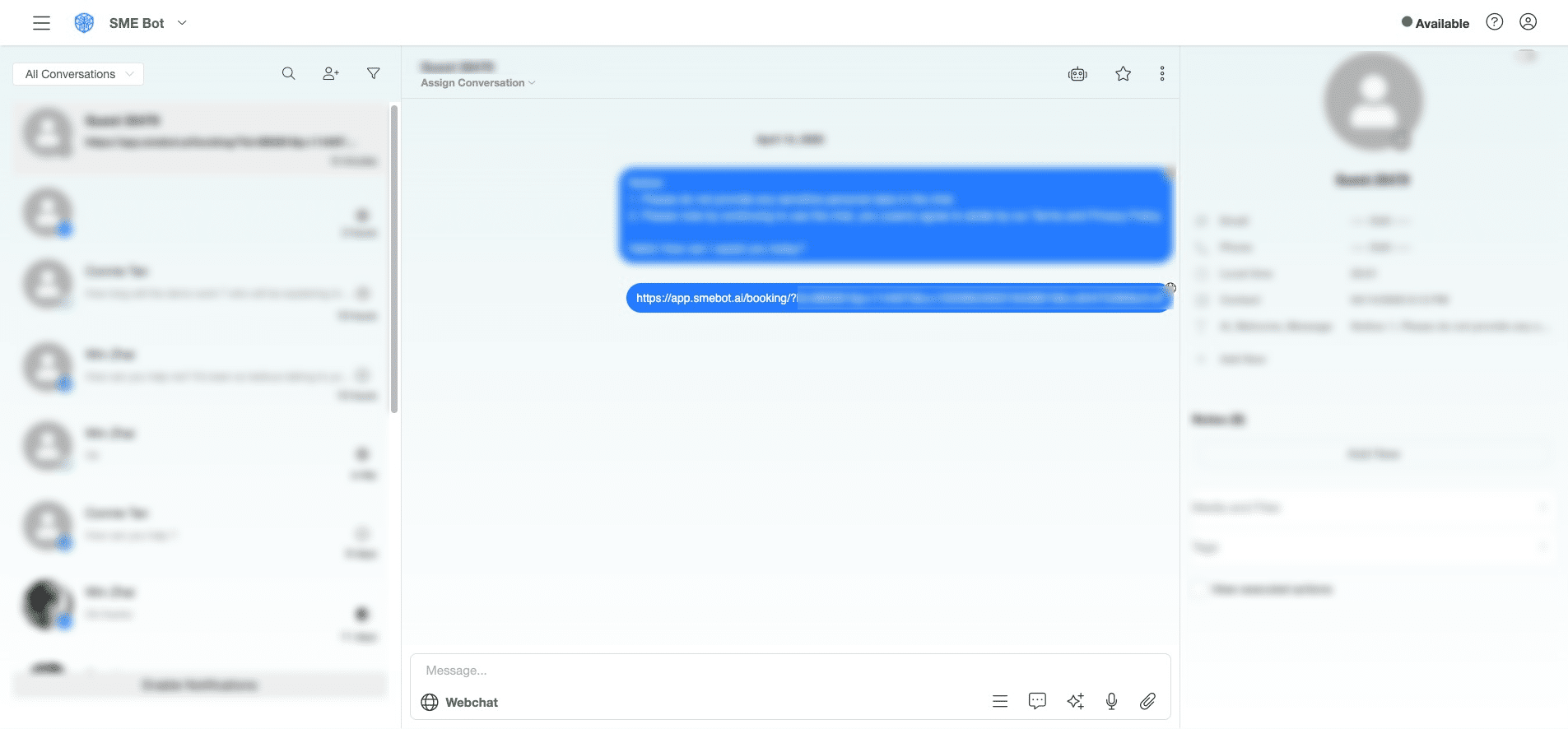 The Appointment Scheduling Link has been sent.