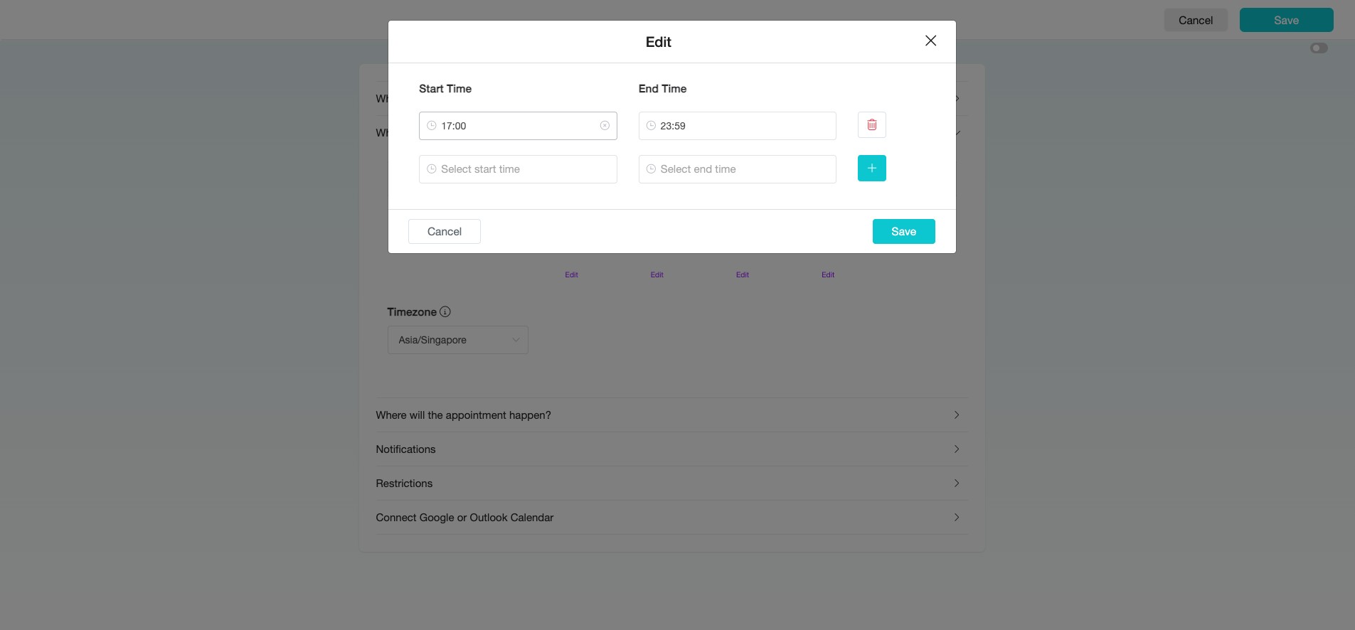 Set "Start Time"