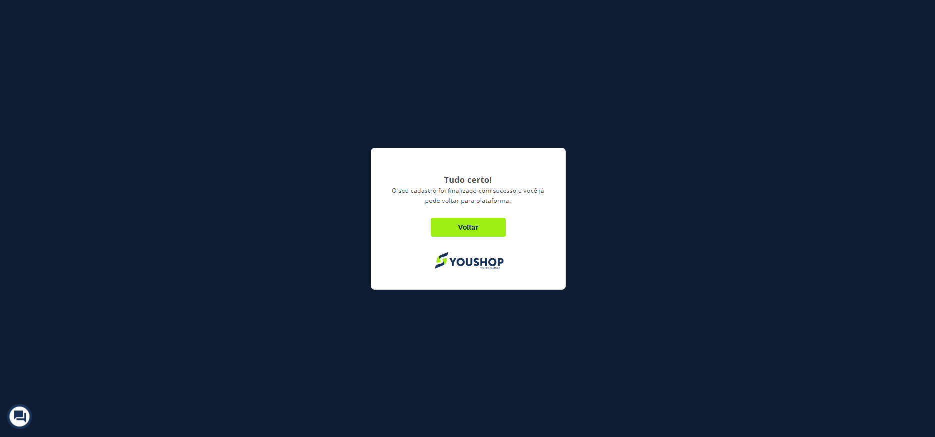 Pronto! Ao fazer a captura das imagens, você será redirecionado de volta para o YouShop.