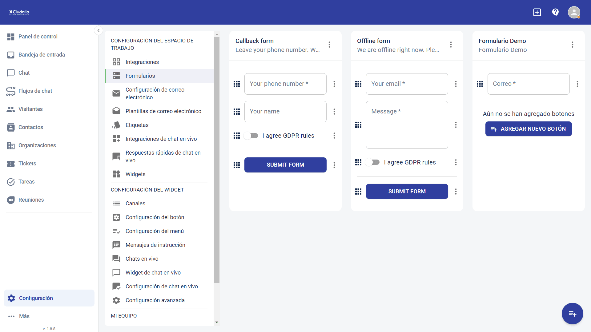 Para asignar otro campo al **Formulario**, haz click en el **icono**