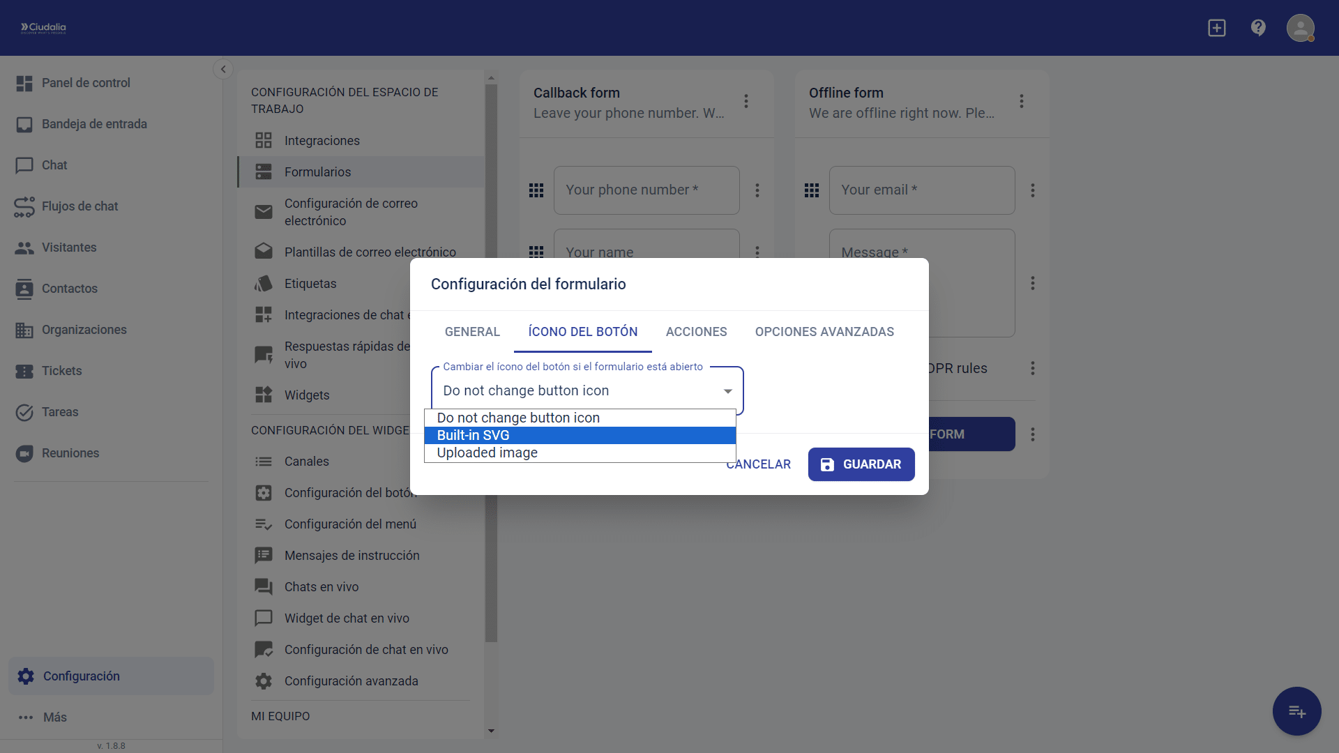 Selecciona la opción de **SVG**