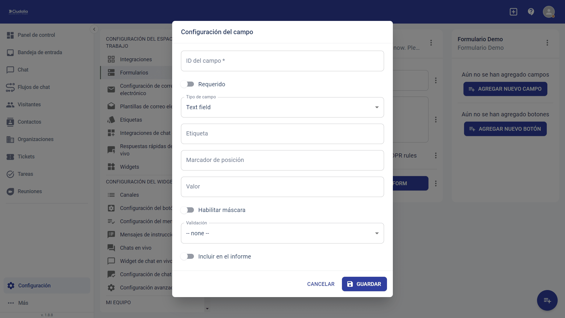 Asigna los datos requeridos