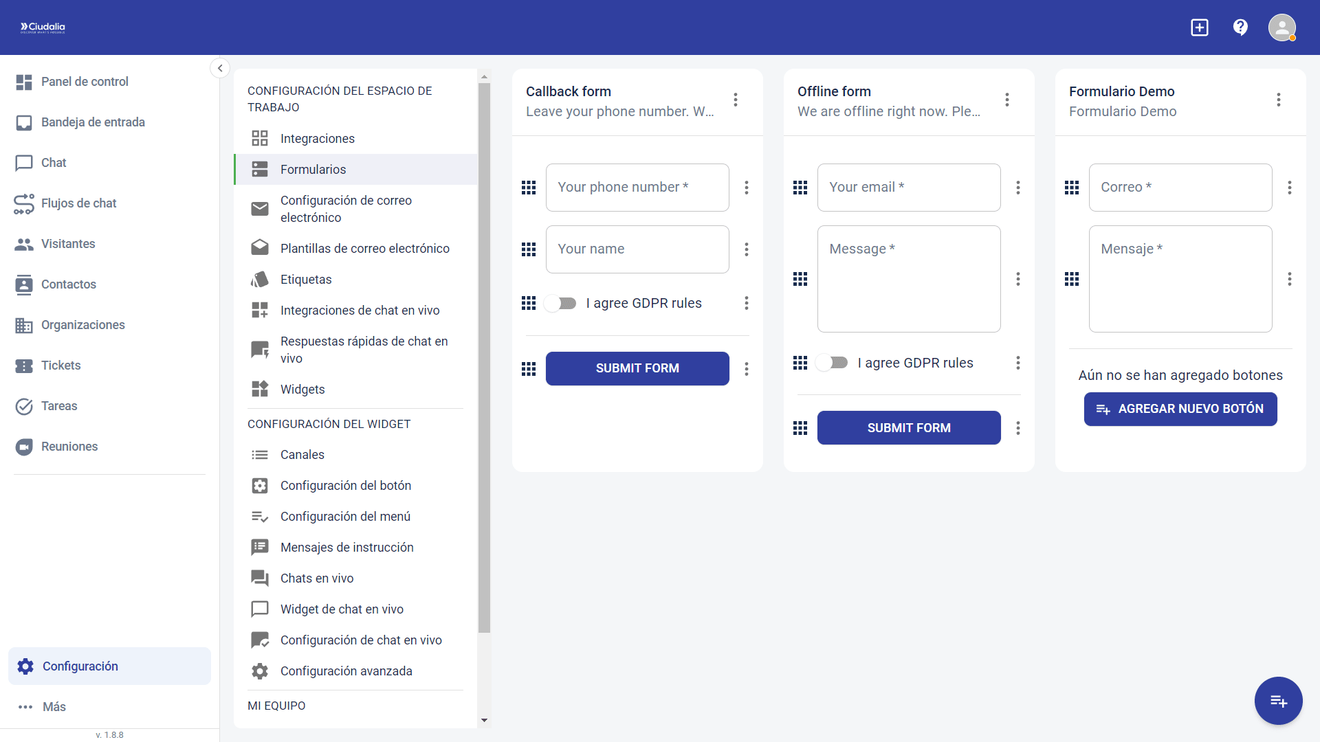 Haz click en **Agregar nuevo botón**