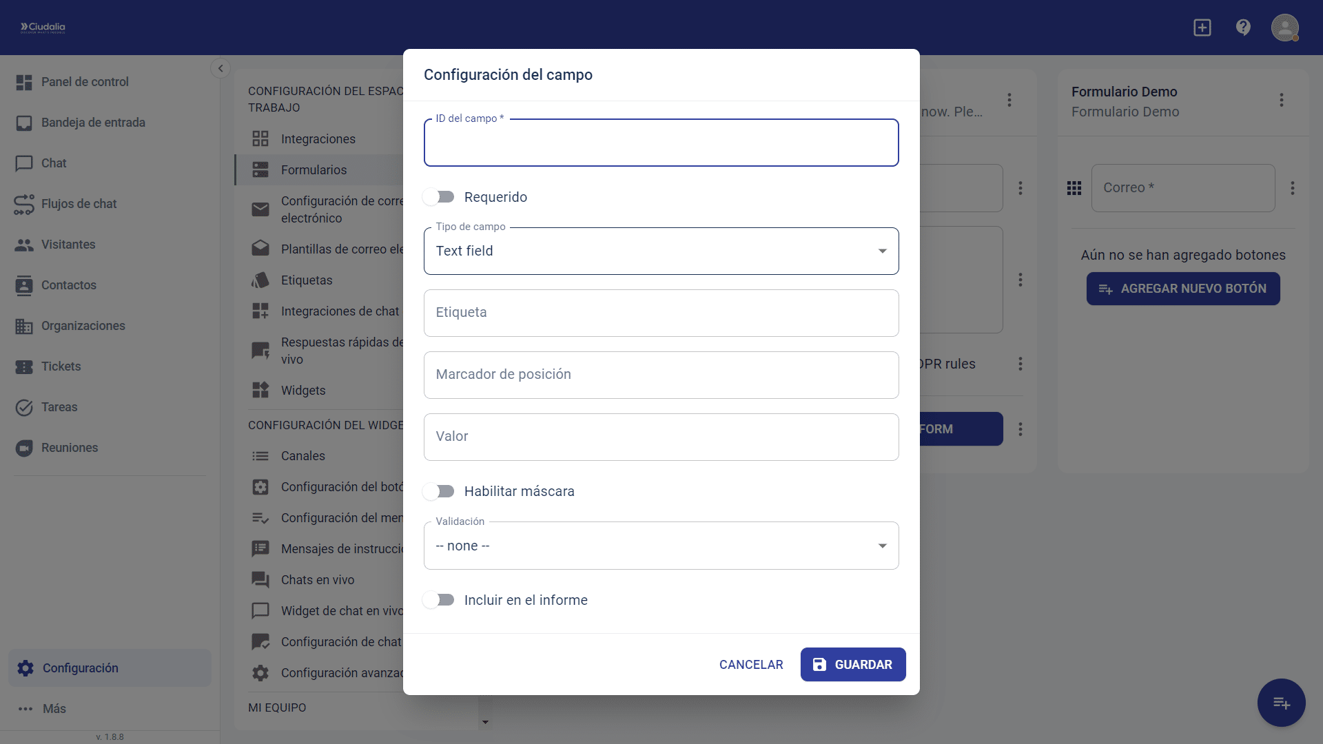 Asigna los datos requeridos