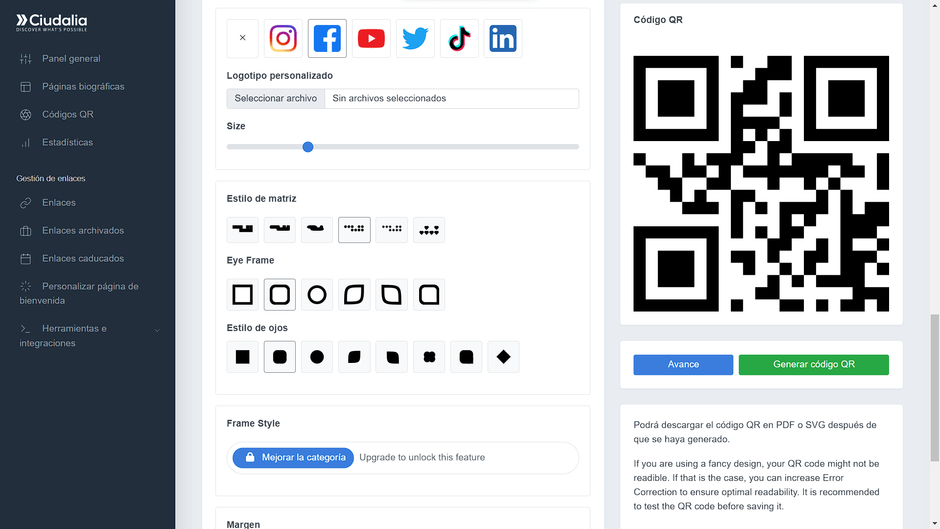 Cambia algunos estilos a tu gusto y haz mas llamativo tu Código QR