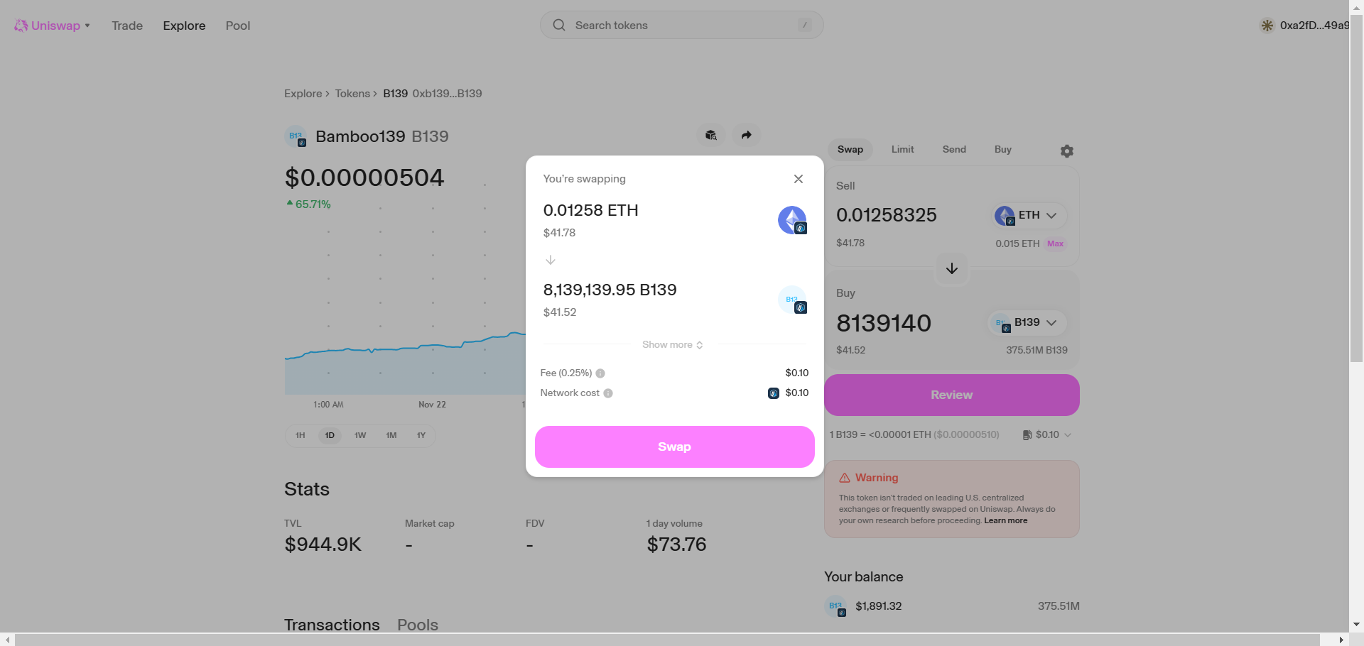 Kiểm tra lại tất cả → Bấm “**Swap**”