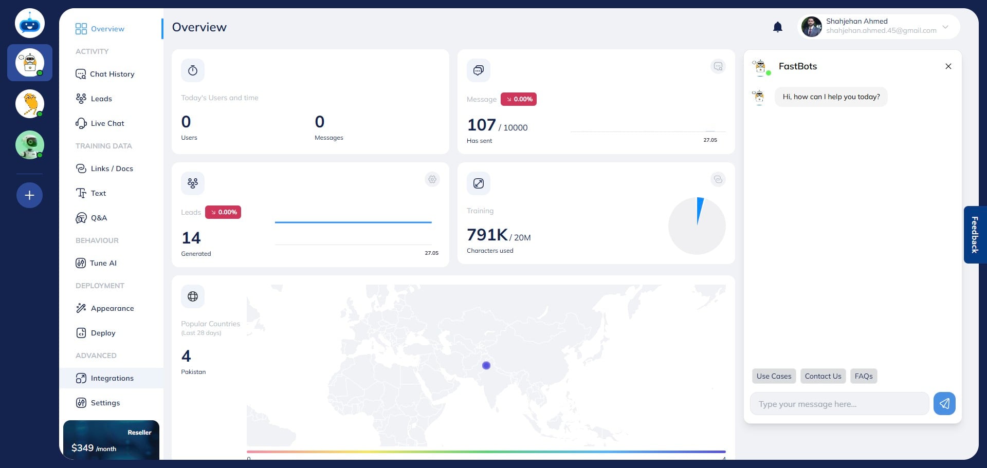 Click on "Integrations" to open this page.