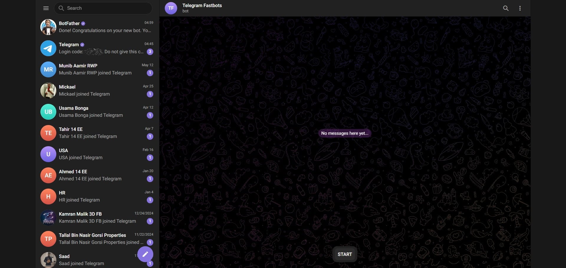 Click on the "Start" button to start the chat.