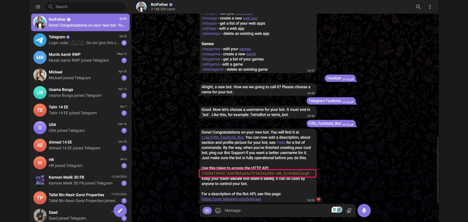 Copy API Token. 