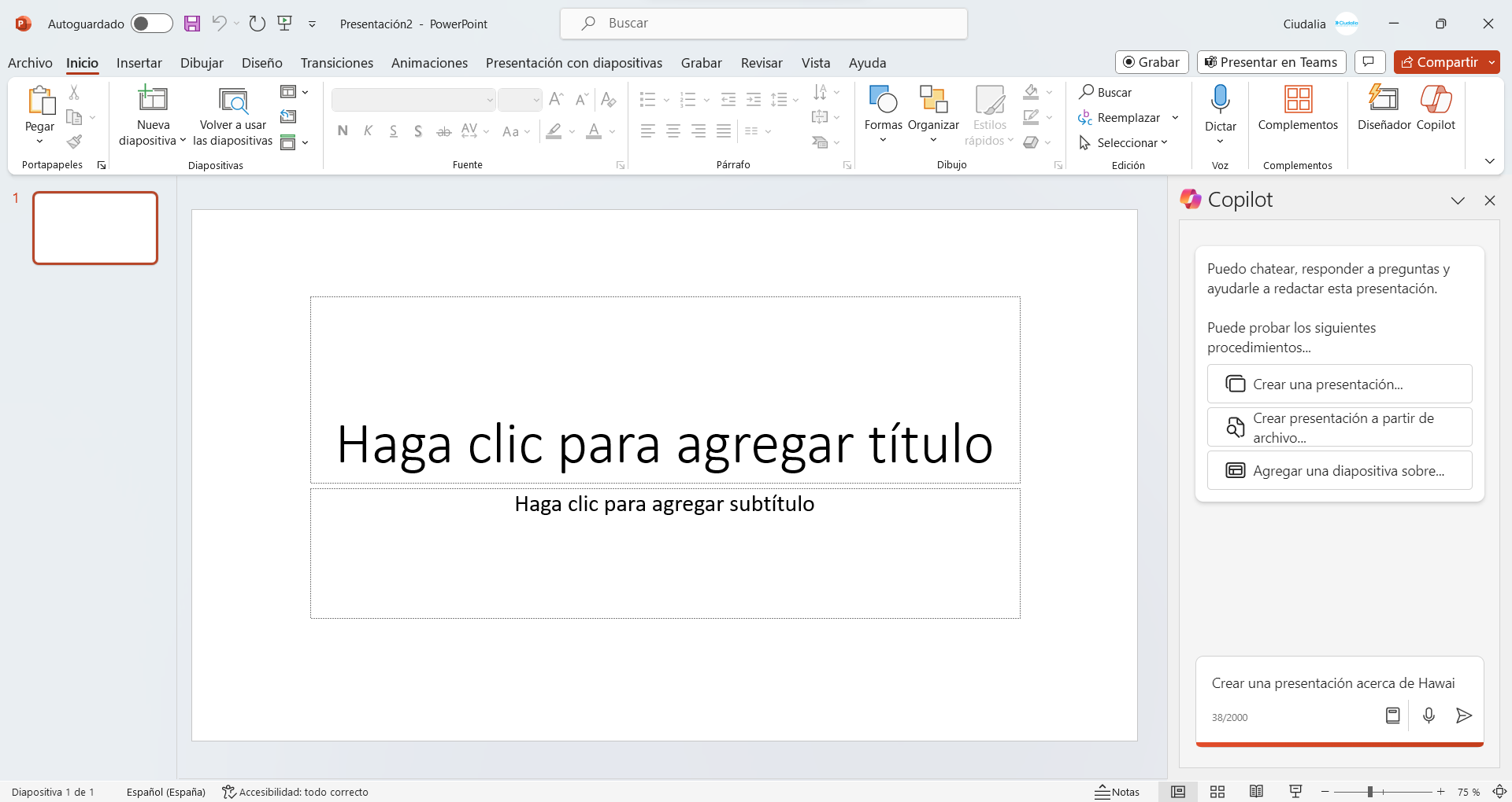 Termina de completar el texto acerca del tema a desarrollar y haz click en el icono de **Enviar**