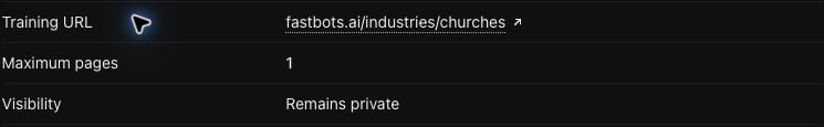 ### Add your website
- Ask: “Train \[bot name\] on \[your website URL\], using up to \[number\] pages.”
- Check the website and page count, then approve the request.